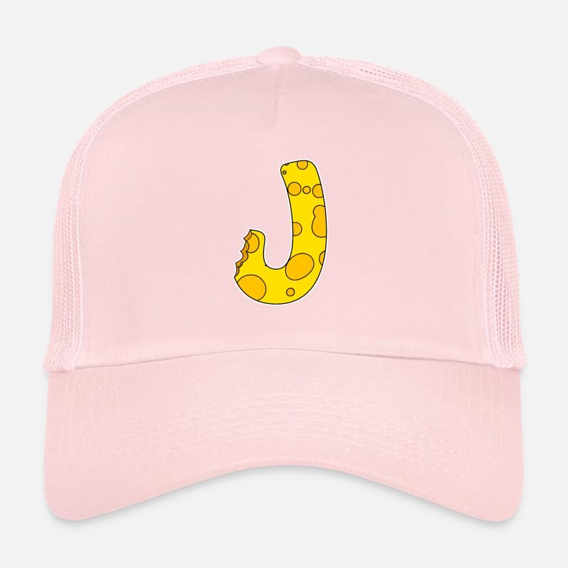 Letter J - Initial Letter J - Cheese Motif Trucker Cap