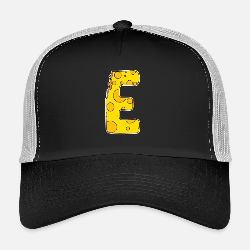 Letter E - Initial Letter E - Cheese Motif Trucker Cap