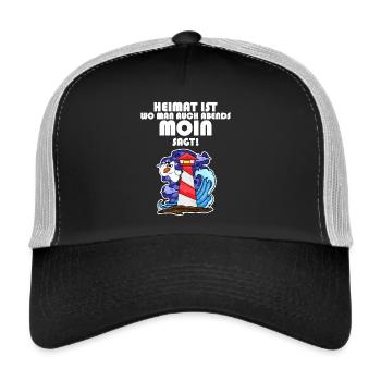 Nordsee Spruch - Trucker Cap - Schwarz/Steingrau - Vorne