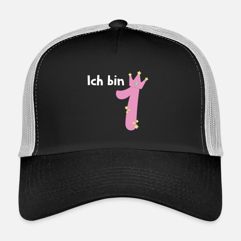 Ich bin schon 1 Mädchen 1 Jahre alt - Trucker Cap - Schwarz/Steingrau
