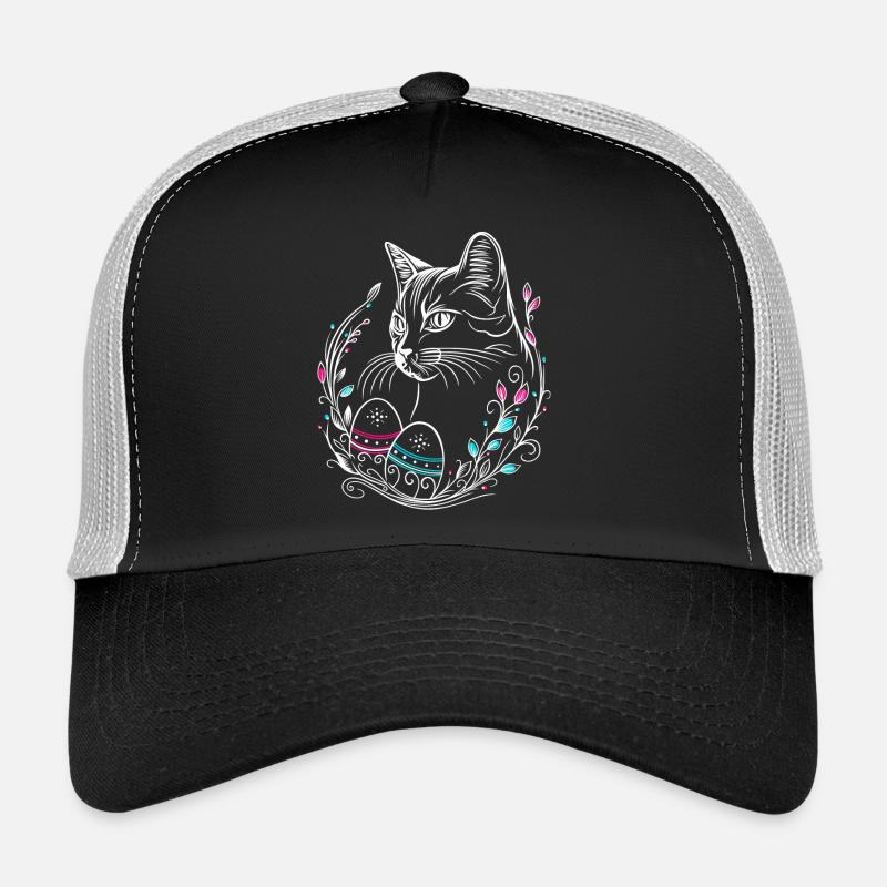 Chat Oeufs de Pâques Chat de Pâques Casquette trucker 