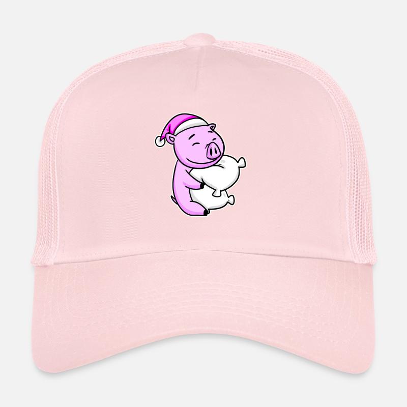 Schwein Müde Ausschlafen Schlafen Mädchen Trucker Cap