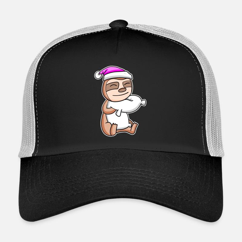 Faultier Müde Ausschlafen Schlafen Mädchen - Trucker Cap - Schwarz/Steingrau