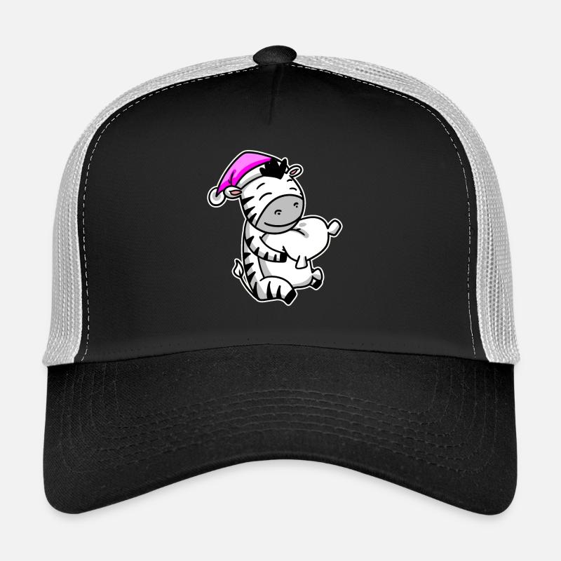 Zebra Müde Ausschlafen Schlafen Mädchen Trucker Cap