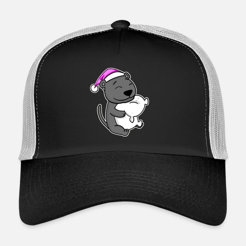 Schwarzer Panther Müde Ausschlafen Schlafen Rosa - Trucker Cap - Schwarz/Steingrau