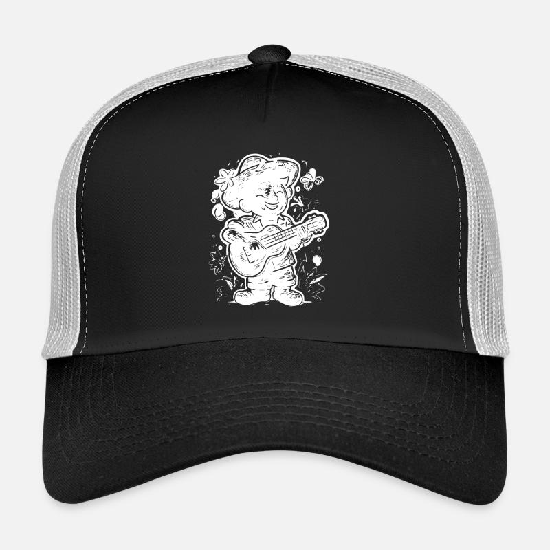 Graphismes du joueur de ukulélé Casquette trucker 