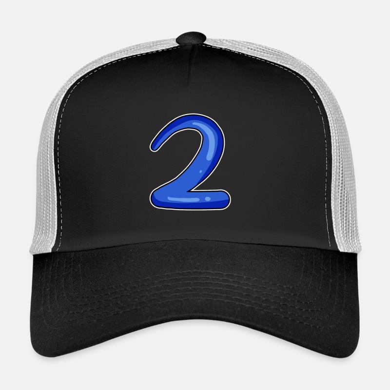 Zwei - 2 - Nummer Zahl Trucker Cap