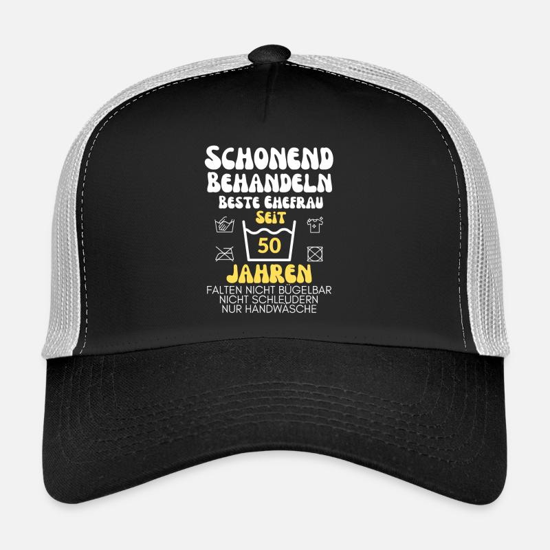 Seit 50 Jahren Schonend Behandeln - Trucker Cap - Schwarz/Steingrau