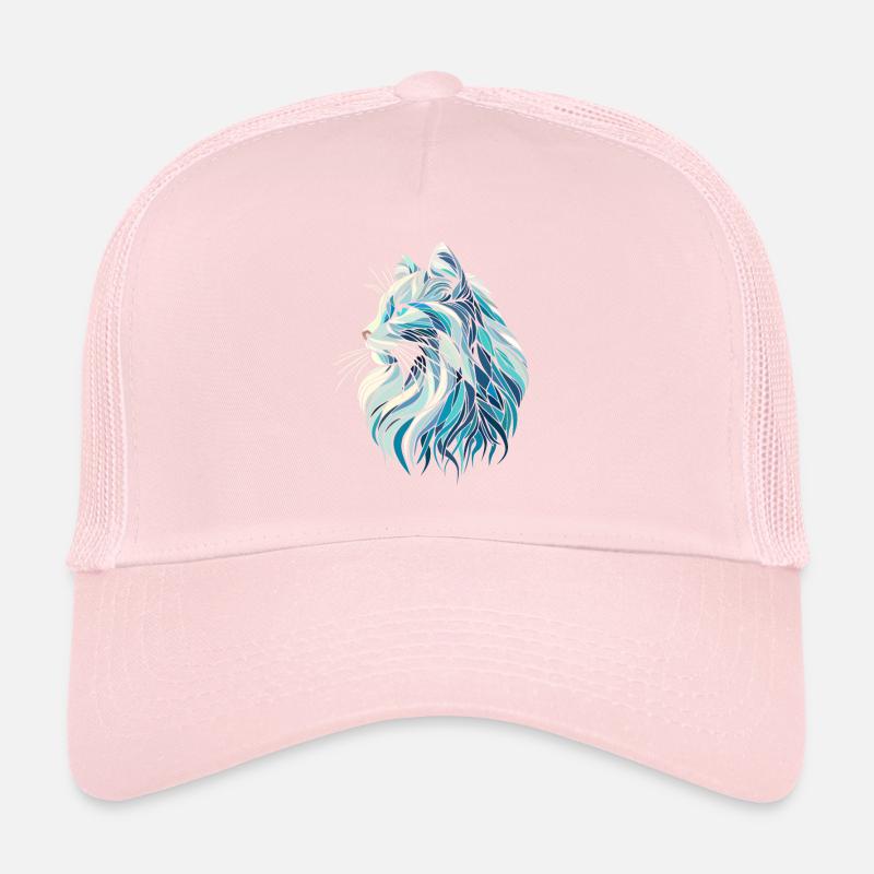 Blauer Katzenkopf, geometrische Kunst, Polygone Trucker Cap