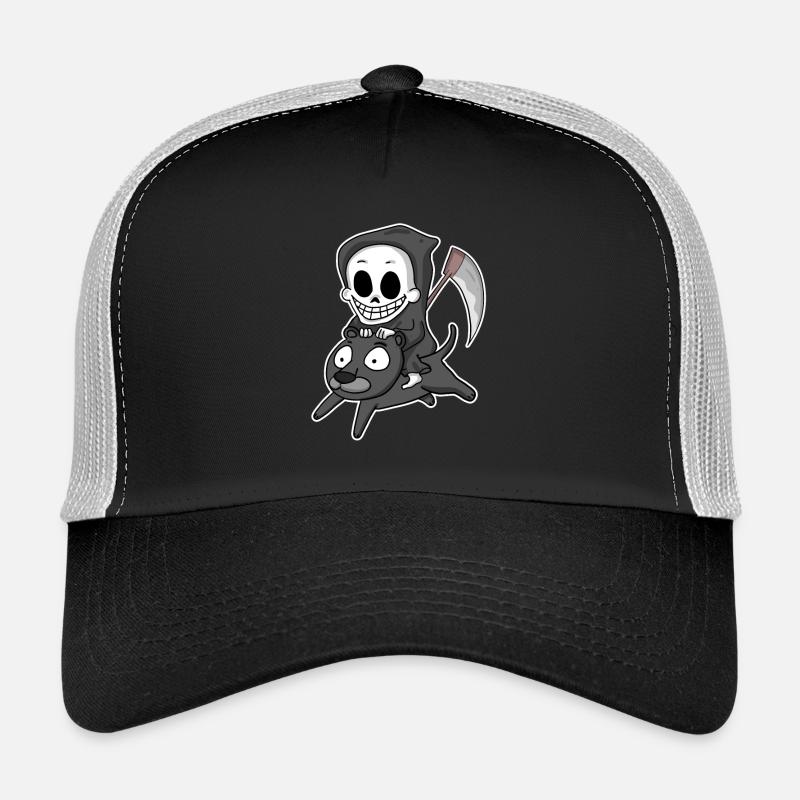 Sensenmann Schwarzer Panther Motiv Wildkatze - Trucker Cap - Schwarz/Steingrau