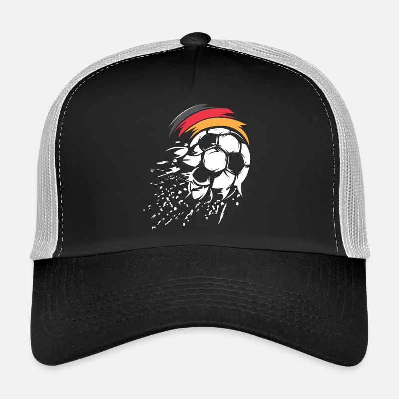 Fußball Team Deutschland Ball Explosion Grafik - Trucker Cap - Schwarz/Steingrau