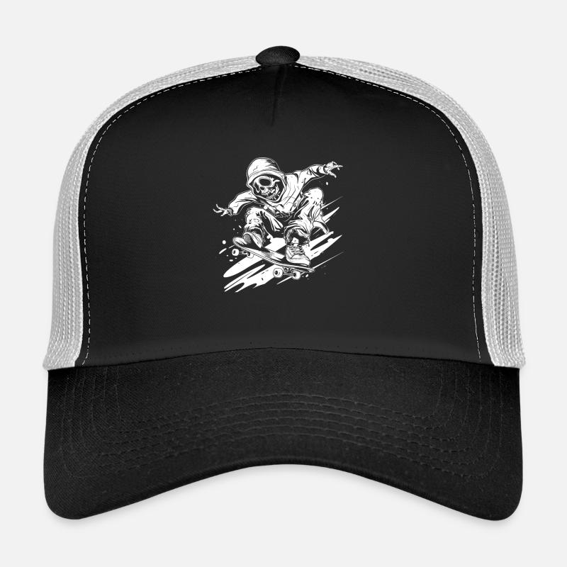Skateboarding Cartoon Style Trucker Cap