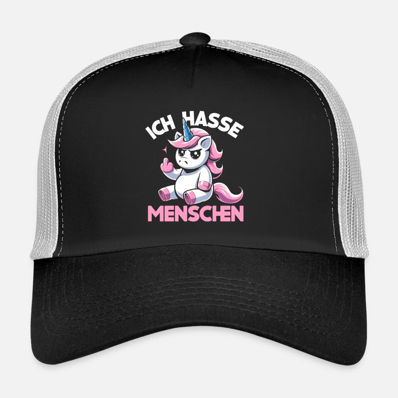 Grimmiges Einhorn – Ich Hasse Menschen Trucker Cap