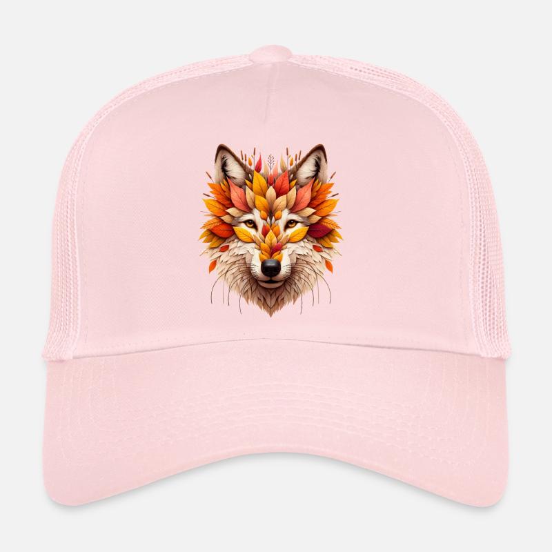 Grand loup, conçu à partir de différentes feuilles Casquette trucker 
