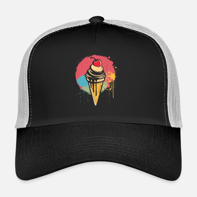 Graffiti de cornet de crème glacée Casquette trucker 