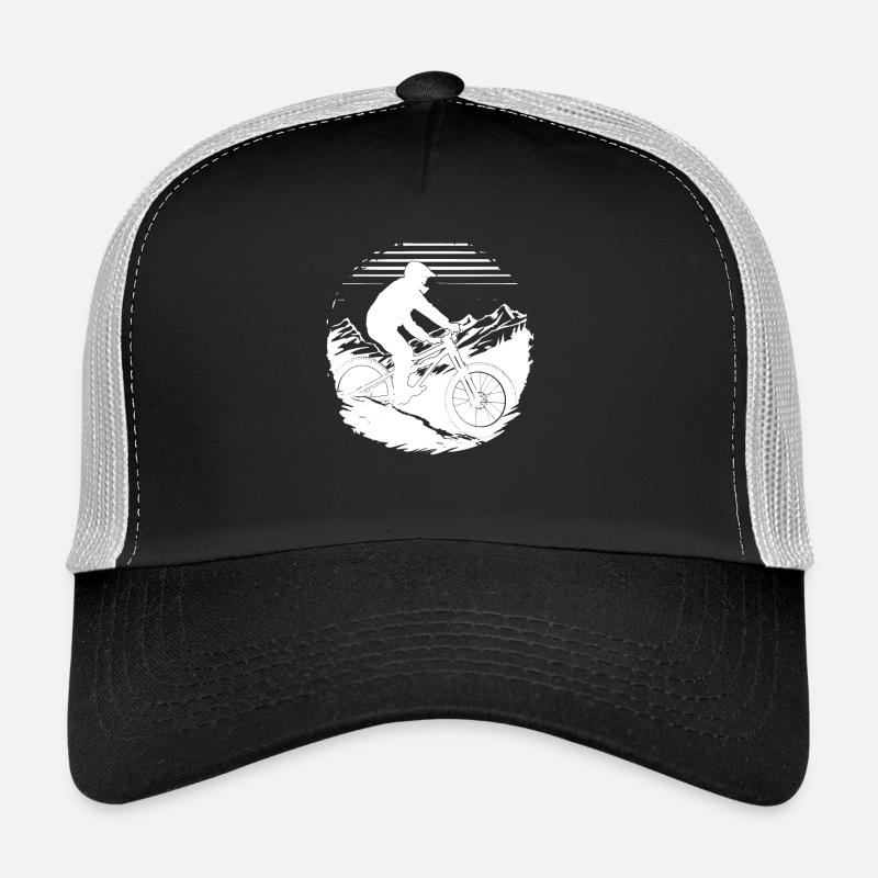 Mountain Biker Drawing Trucker Cap