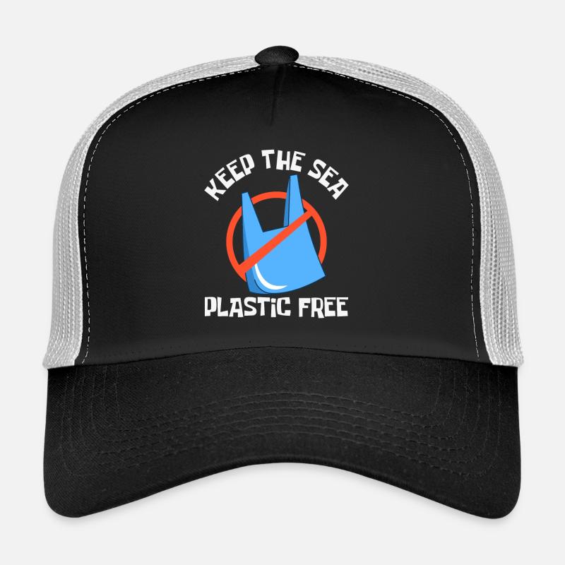 Bathing beach & sea plastic-free against pollution Trucker Cap