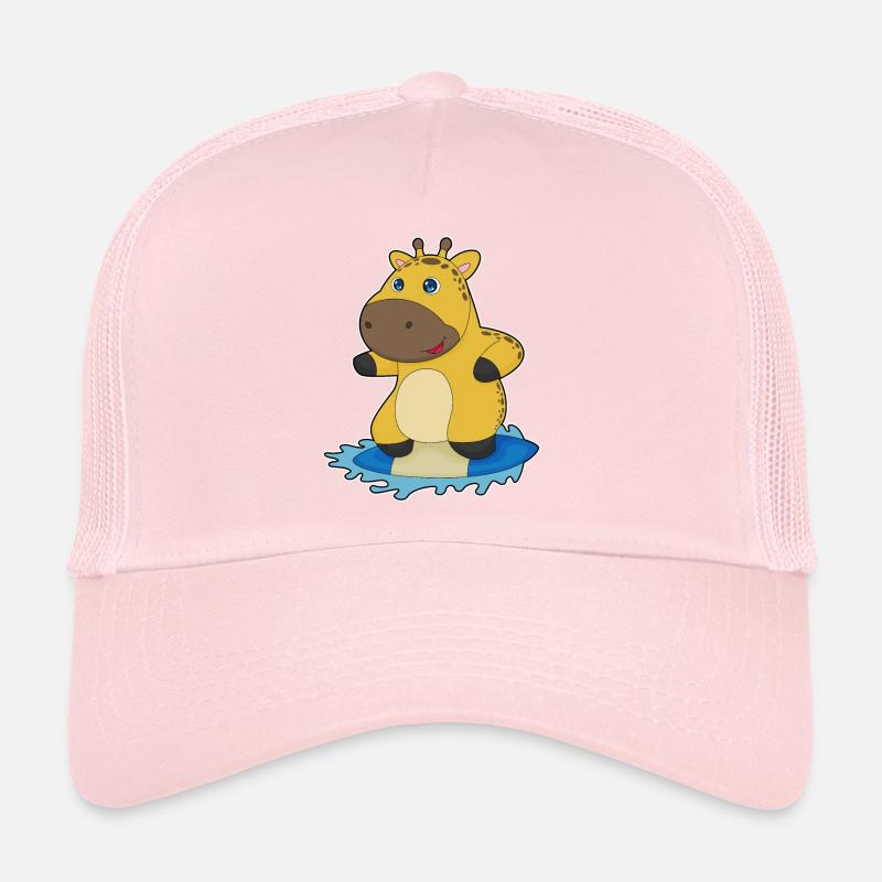Giraffe Surfen Surfbrett Sommer Trucker Cap