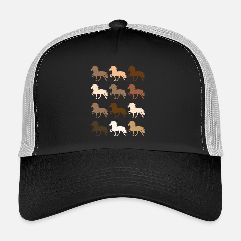 Islandpferd - Trucker Cap - Schwarz/Steingrau