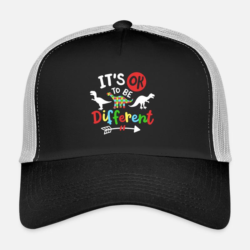 Autismus Dinosaurier - Trucker Cap - Schwarz/Steingrau