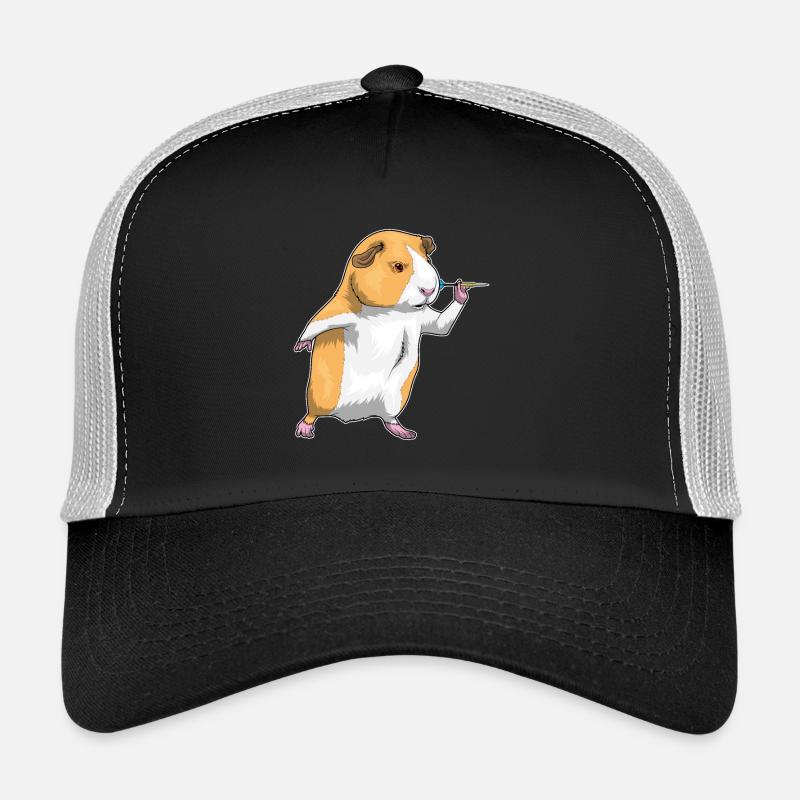 Meerschweinchen Dart Dartpfeil - Trucker Cap - Schwarz/Steingrau