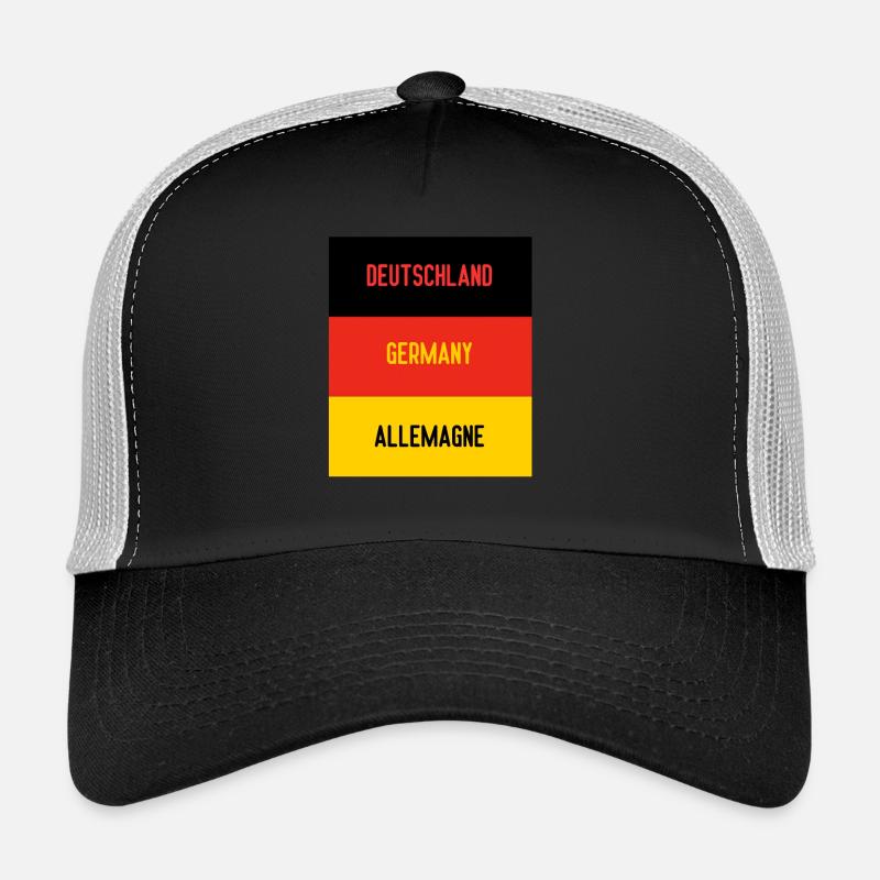 DEUTSCHLAND - Trucker Cap - Schwarz/Steingrau