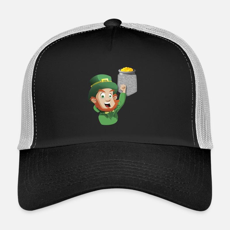 Kobold greift nach einem Topf voller Gold in einer falschen Tasche Trucker Cap