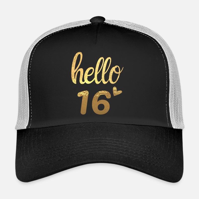 Hello 16 doré Casquette trucker 