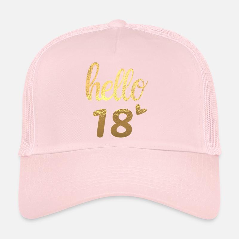 Hello 18 doré Casquette trucker 