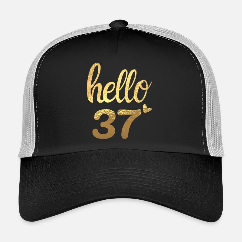 Hello 37 doré Casquette trucker 