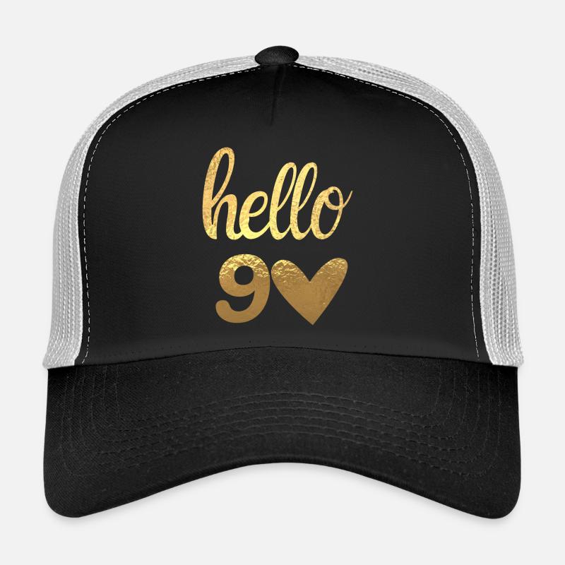 Hallo 90 gold - Trucker Cap - Schwarz/Steingrau