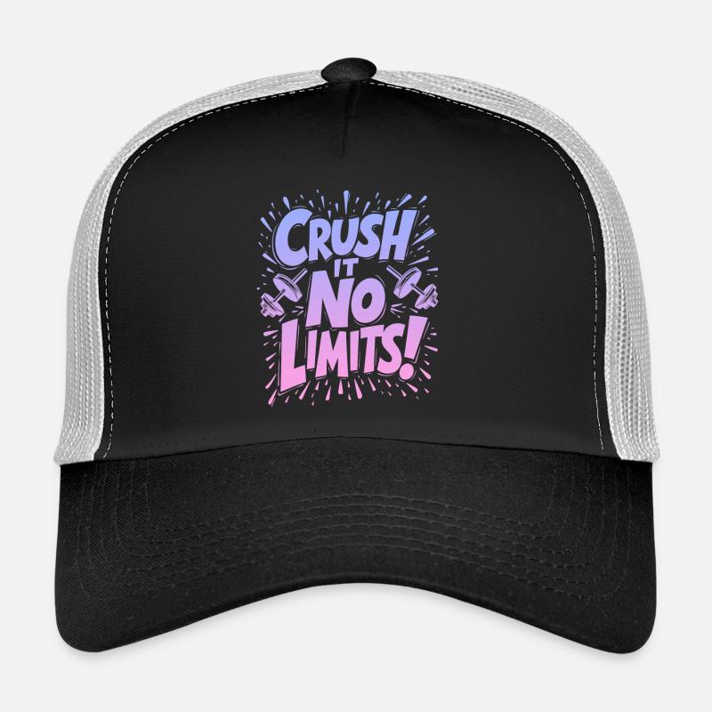 Crush it, no limits! Gym Quote Trucker Cap