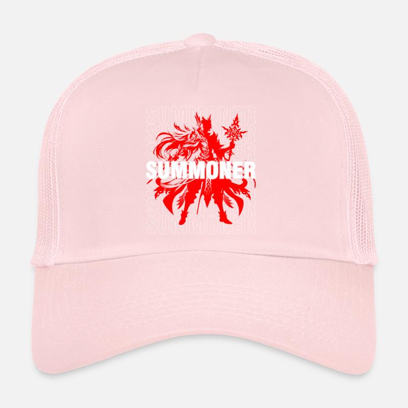 Summoner RPG Red Silhouette & Bold Magic Design Trucker Cap