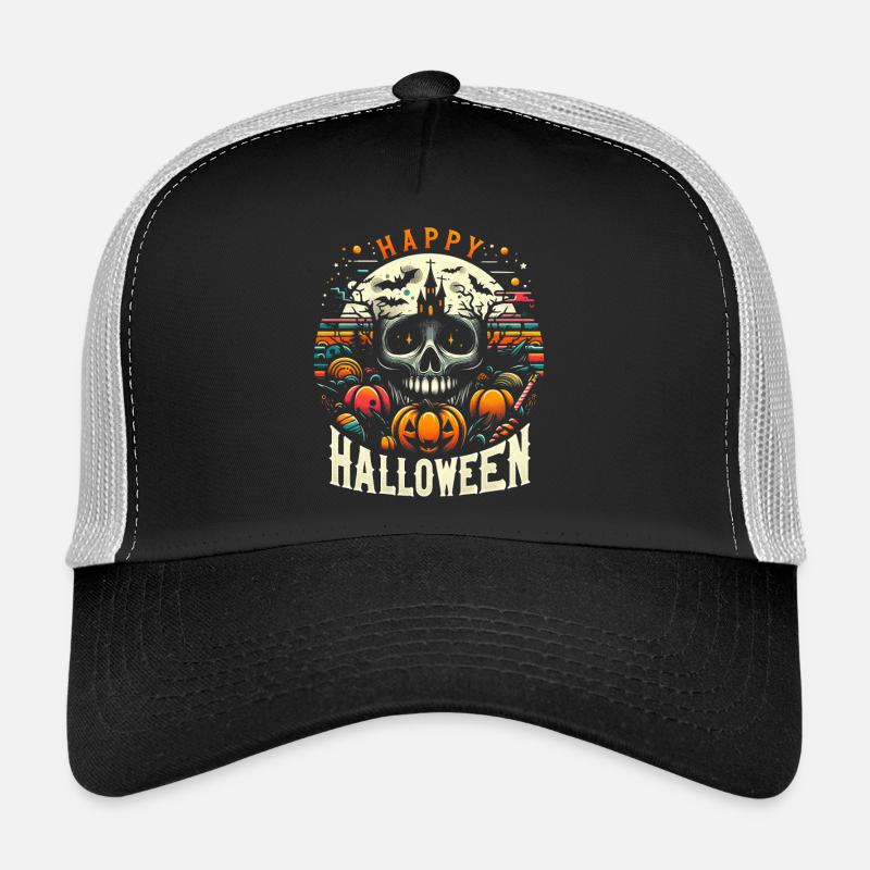 Halloween skull Trucker Cap
