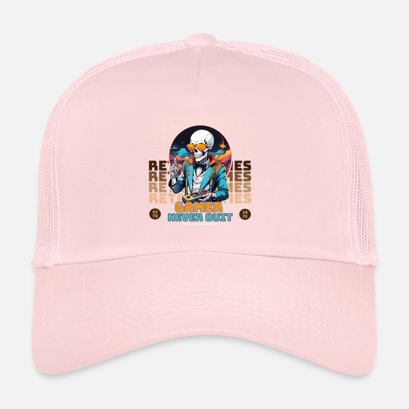 Retro Gamer Skelett mit Controller Konsolenspiele Trucker Cap
