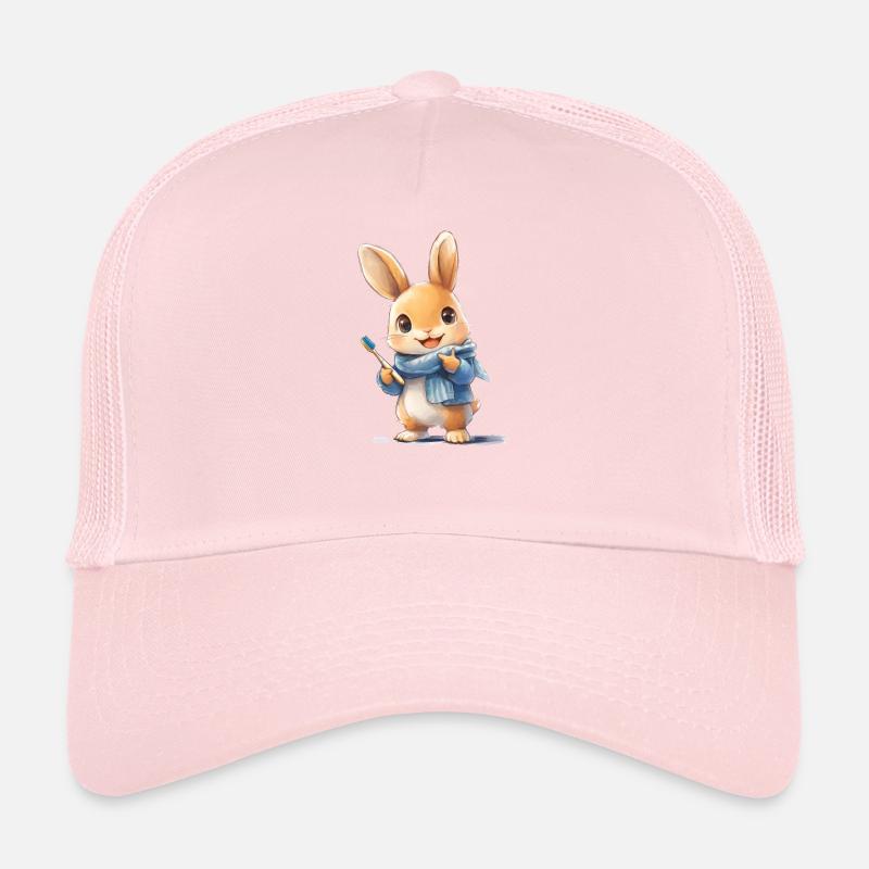 Lapin avec brosse à dents Casquette trucker 