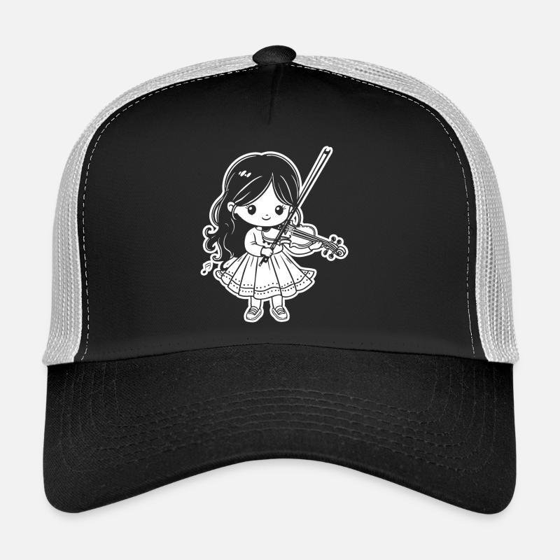 Violinen Mädchen - Trucker Cap - Schwarz/Steingrau