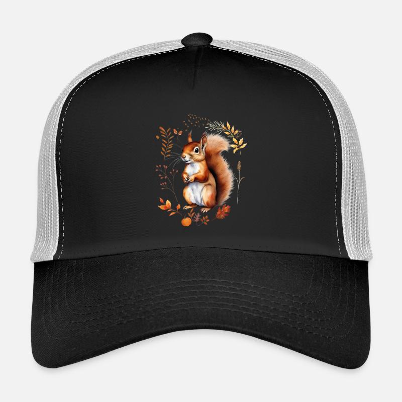 Herbstliches Eichhörnchen Design bunte Blätter Trucker Cap
