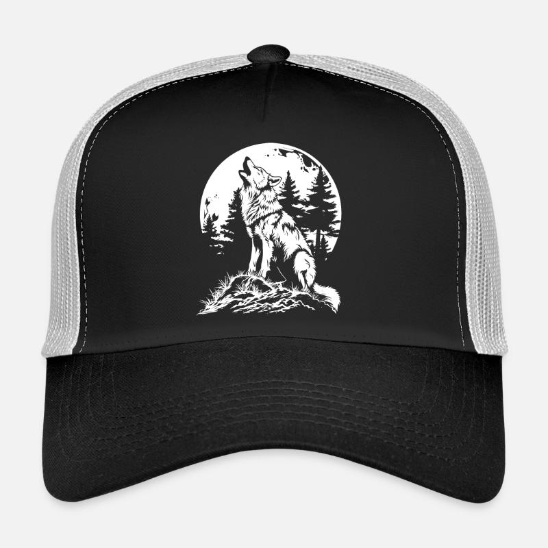 Wolf Mond Wald Trucker Cap