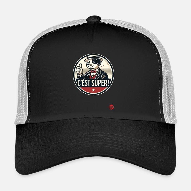 C'est super! Retro Cartoon Hund Trucker Cap