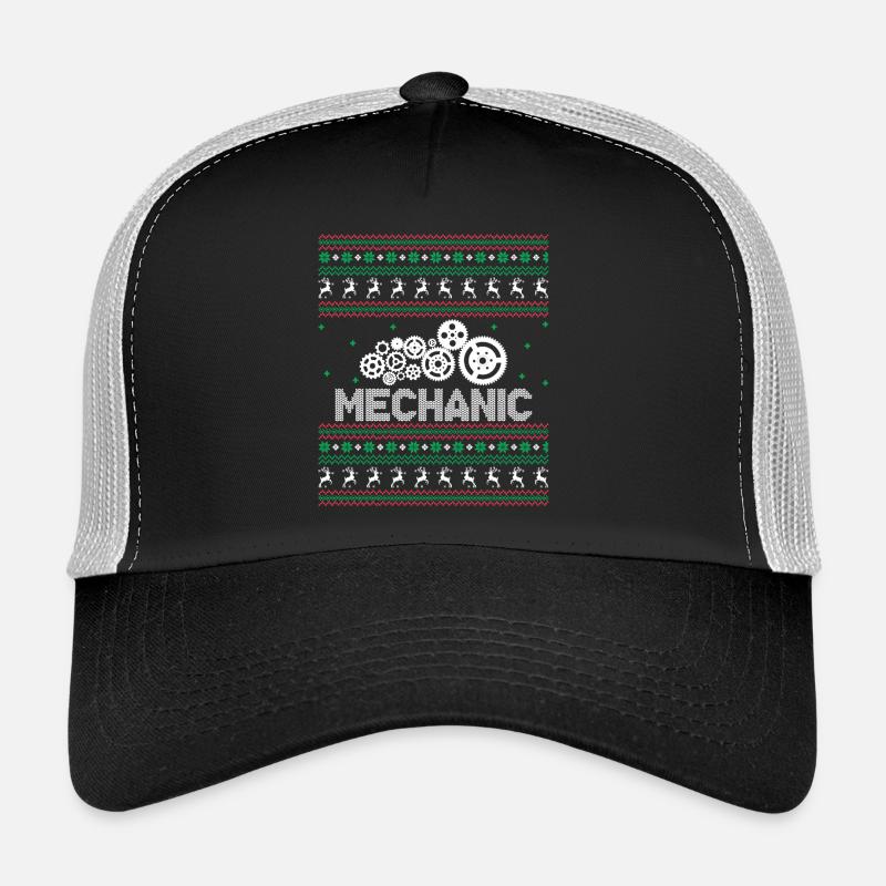 Funny Mechanic Christmas Trucker Cap