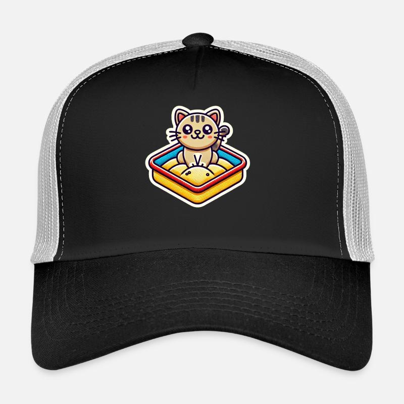 Chat mignon assis dans le bac à sable Style Patch Casquette trucker 