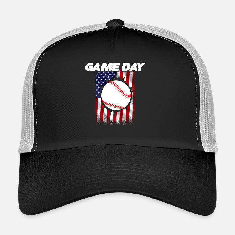 Baseball Sports Baseball Player Pitcher Catcher USA Trucker Cap