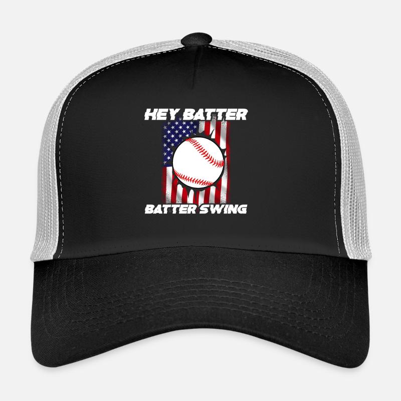 Baseball Sports Baseball Player Pitcher Catcher USA Trucker Cap