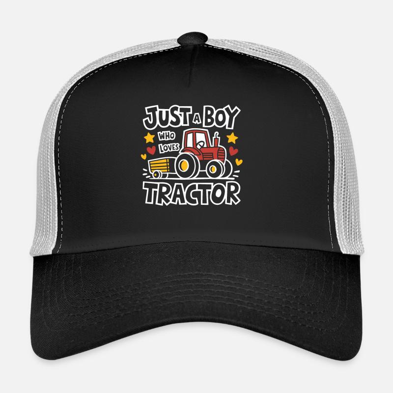 Traktor Trekker Landwirt Bauer Farm Tractor Acker - Trucker Cap - Schwarz/Steingrau