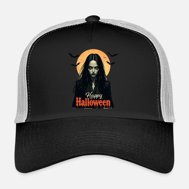 Gotische Halloween Hexe - Trucker Cap - Schwarz/Steingrau