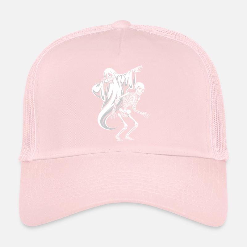 Halloween Dabbing Ghost Skeleton Spooky Gift Trucker Cap