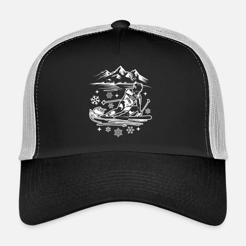 Funny Skiing Christmas Trucker Cap