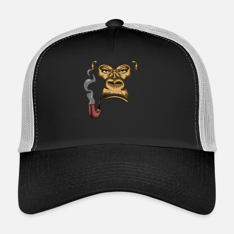 Affe Schimpanse Gorilla Rauchender Affe Trucker Cap