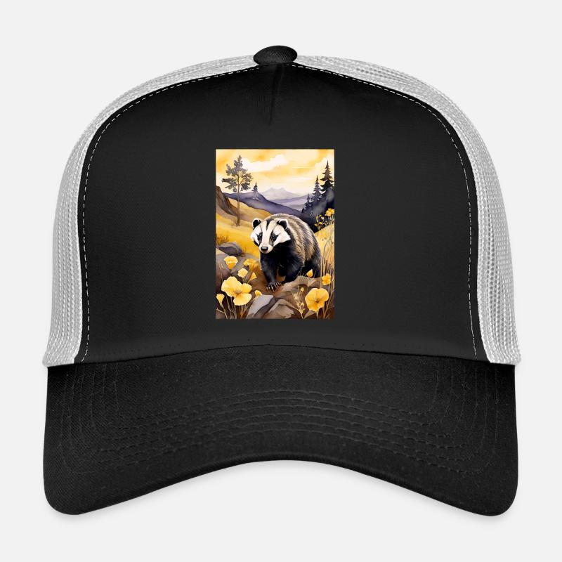 Blaireau à l’automne doré Casquette trucker 